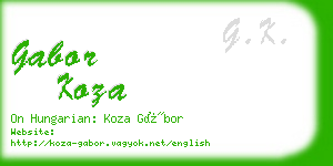 gabor koza business card